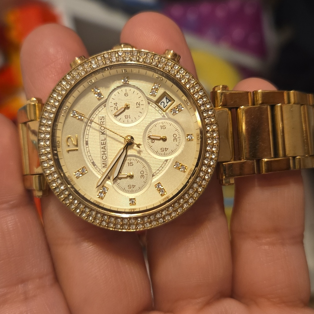 Michael Kors Gold-Tone Women's Watch with Crystal Accents Small Size